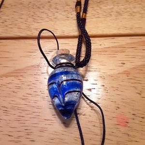 Murano Glass oil ashes urn bottle cork pendant